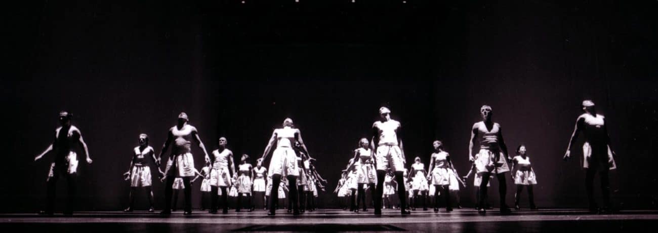 Premiere of Sportstück, 1998 at the Burgtheater in Vienna. Photo by Andreas Pohlmann