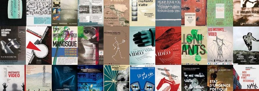 Posters of the 30 editions of the Festival Istantes Vidèo , from 1988 to 2018