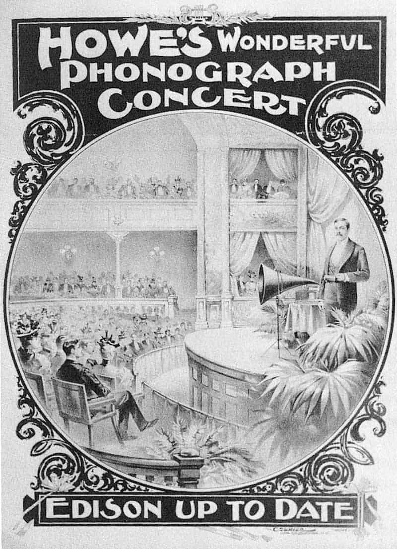 Manifesto concerto fonografo di Edison