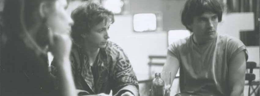 The founders of Instants Video : on the left is Anne Van den Steen, at the center Chantal Maire, right Marc Mercier, 1988