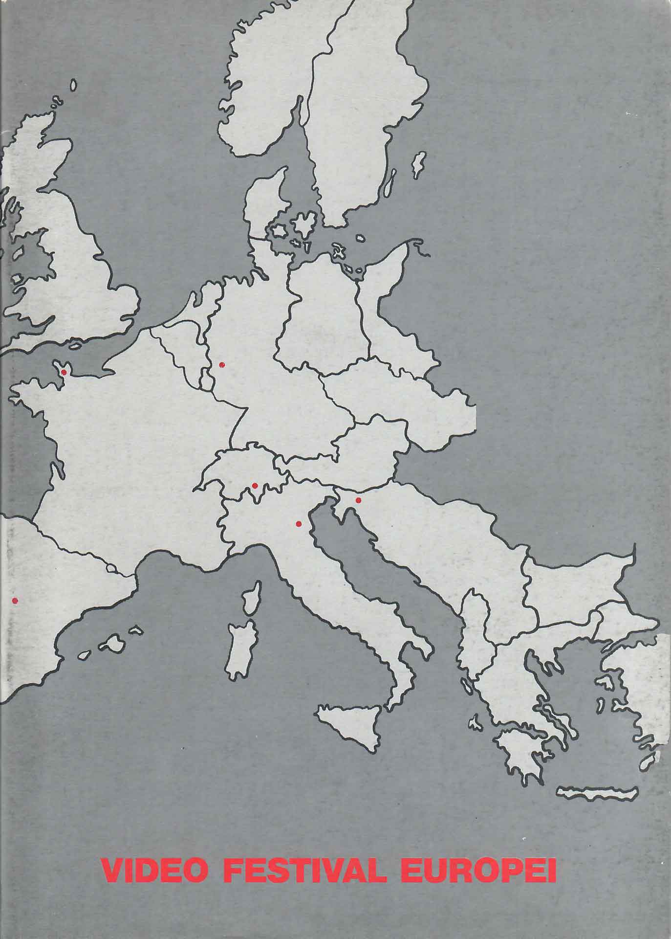 Copertina del catalogo dei Festival Video Europei a cura del Centro Video Arte, Ferrara, 1986