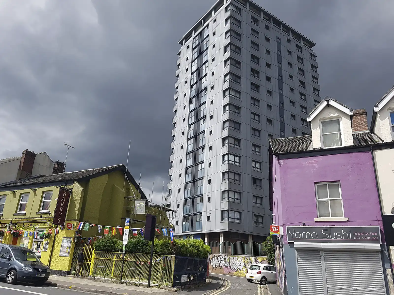 London Road, Sheffield, 11.50 am 11 luglio 2020, foto Joslin McKinney.