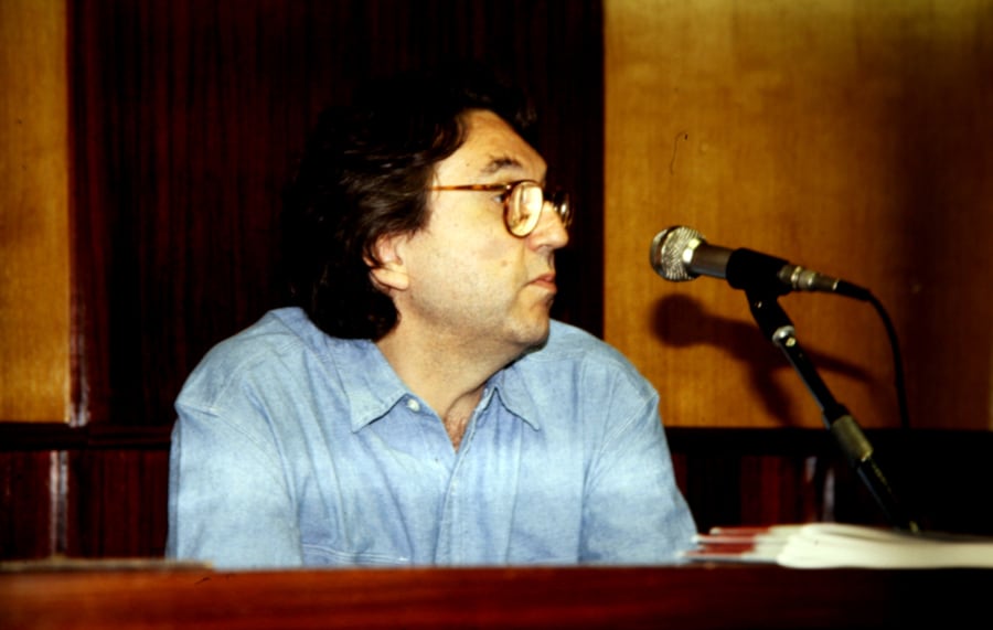 Antoni Muntadas, 1991. Foto di Enrico Cocuccioli. Rassegna internazionale video d'autore. Taormina.