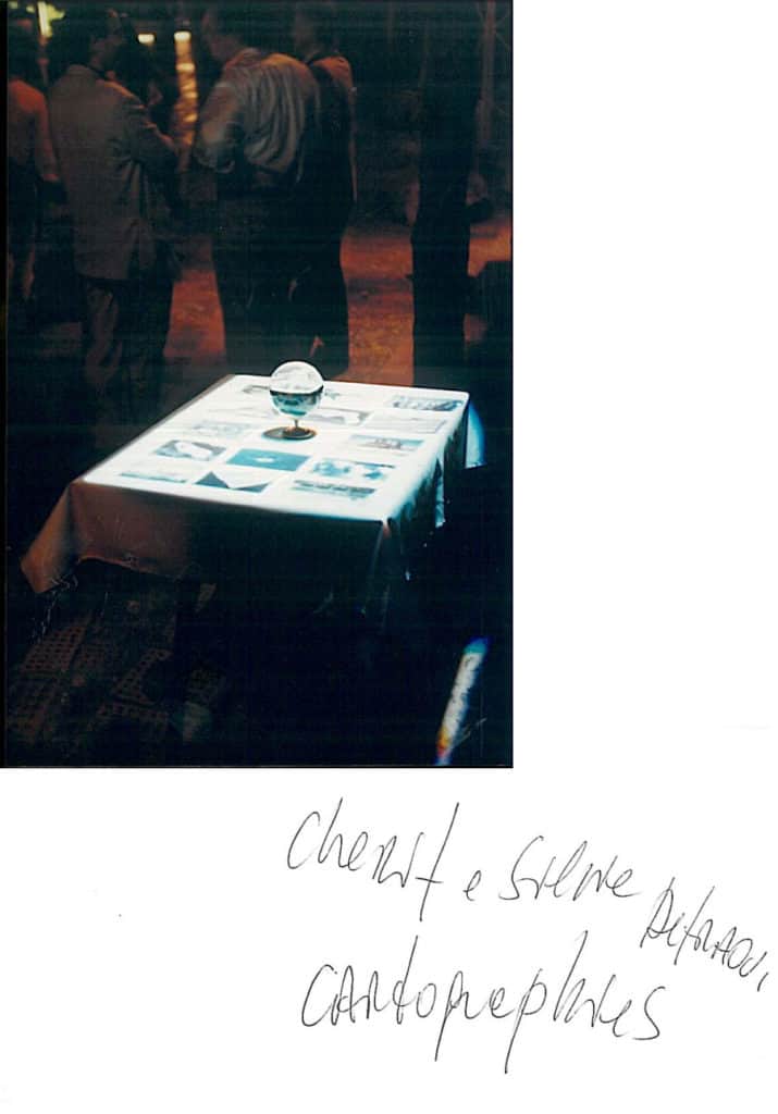 Silvie & Chérif Defraoui. Cartographies des contrées à venir. 1989. Foto di Enrico Cocuccioni. Rassegna internazionale del video d'autore. Taormina.