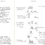 Giorgio Barberio Corsetti. Descrizione di una battaglia. 1988. Storyboad second scene. Drawings by Giorgio Barberio Corsetti. Published in G. B. Corsetti, R. Molinari (ed.), 'L'attore mentale', Ubulibri, Milan, 1992.