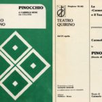 Carmelo Bene. Pinocchio 1982. Theater of Pisa. Theatre programme.
