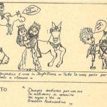 Giuliano Scabia. Il Gorilla Quadrumàno. 1974. Storyboard. Pubblicato in Gruppo di Drammaturgia 2 dell'Università di Bologna, Il Gorilla Quadrumàno, Feltrinelli, Milano 1974.