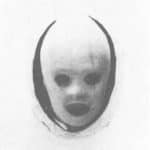 Achille Perilli, Gruppo Altro. Altro/ICS. 1977. Sequenza dell'apparizione della maschera-volto;. Pubblicato in 'Altro. Dieci anni di lavoro intercodice', edizioni Kappa, 1981.
