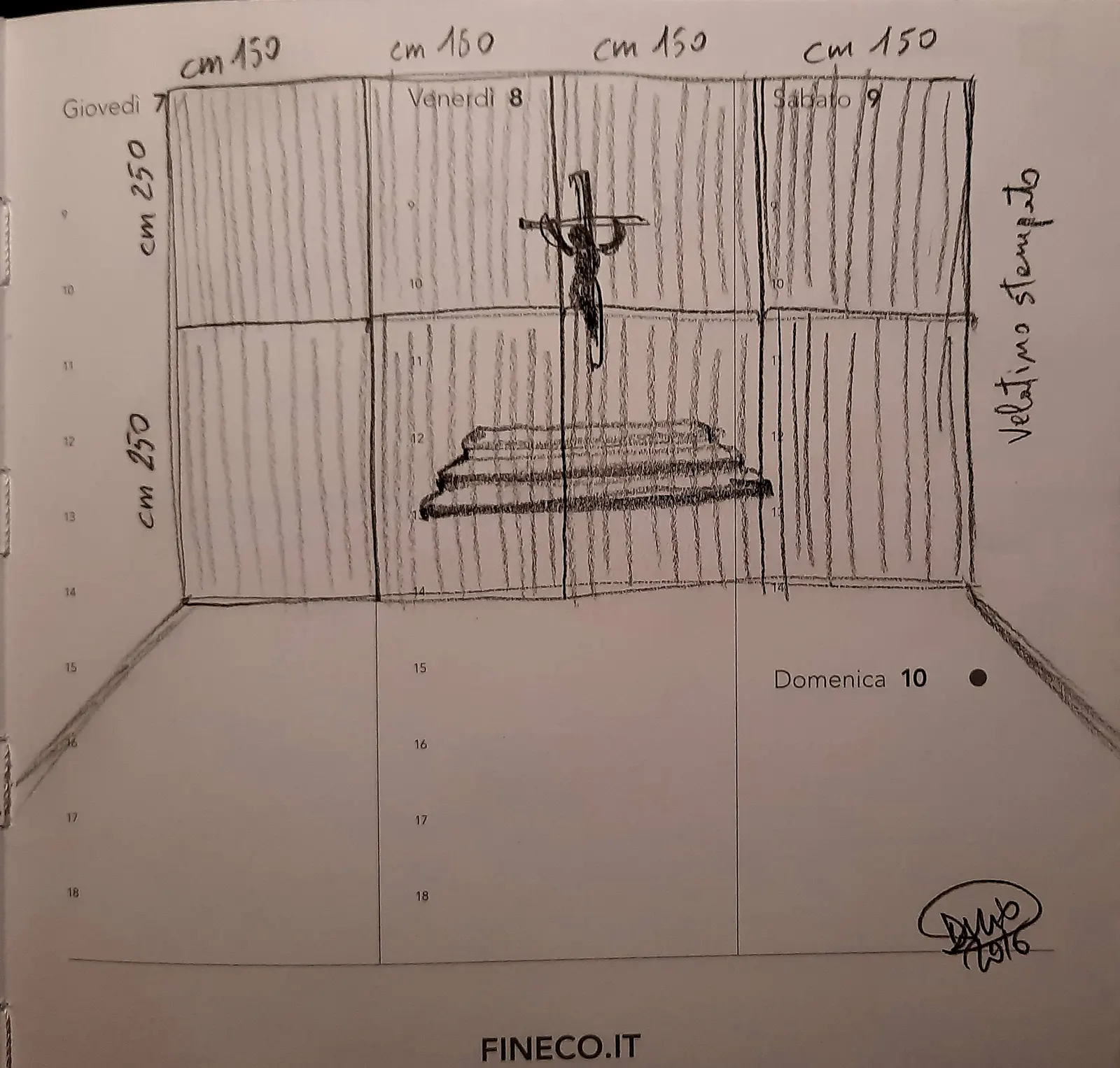 Scane Verticale, Dario De Luca, Il vangelo secondo antonio, 2016, disegno scena 4.